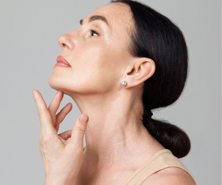 Charlotte Plastic Surgery model with dark hair