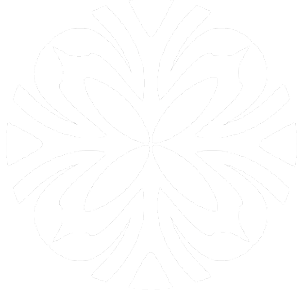 Abstract white floral design on black background