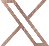Stylized letter X in rose gold color.